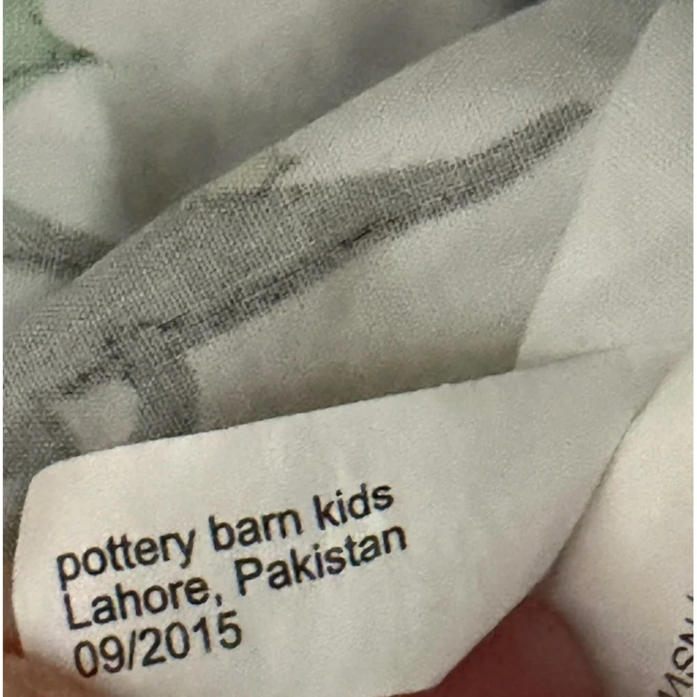 Pottery Barn Kids Dinosaur Twin Sheet Set 3 PCS Green Blue Gray 2015 Dinosaurs